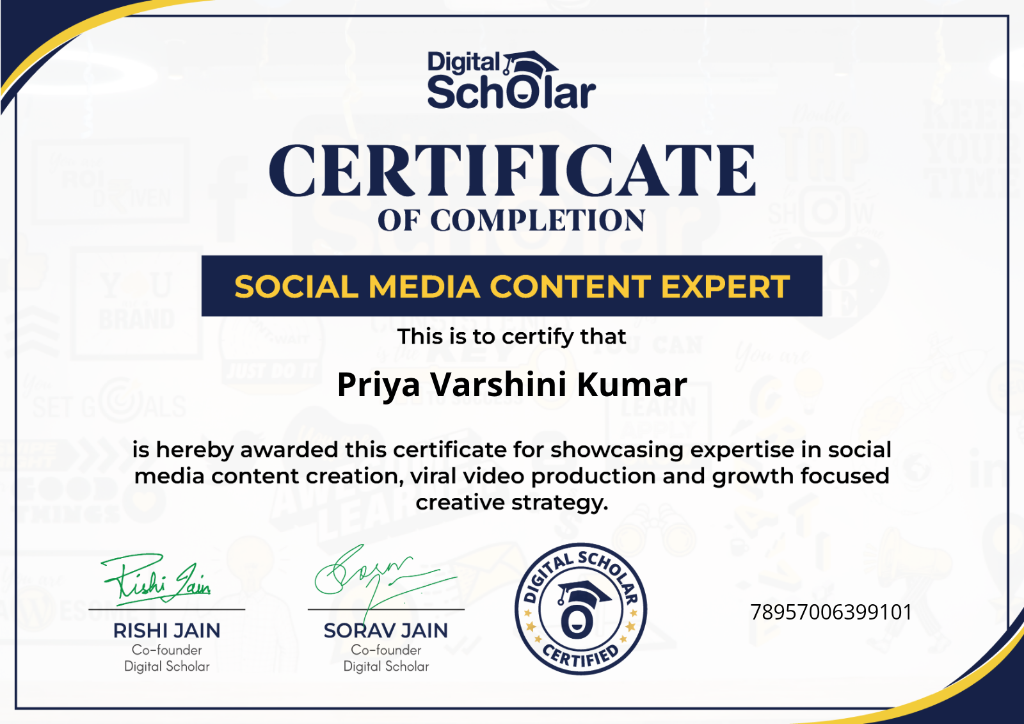 Social Media Content Expert Certificate - Digital Scholar